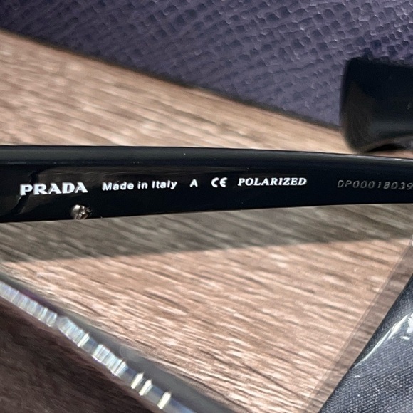 New Prada SPR 52P Sunglasses Grey Polarized Gunmetal/Black - Picture 9 of 13